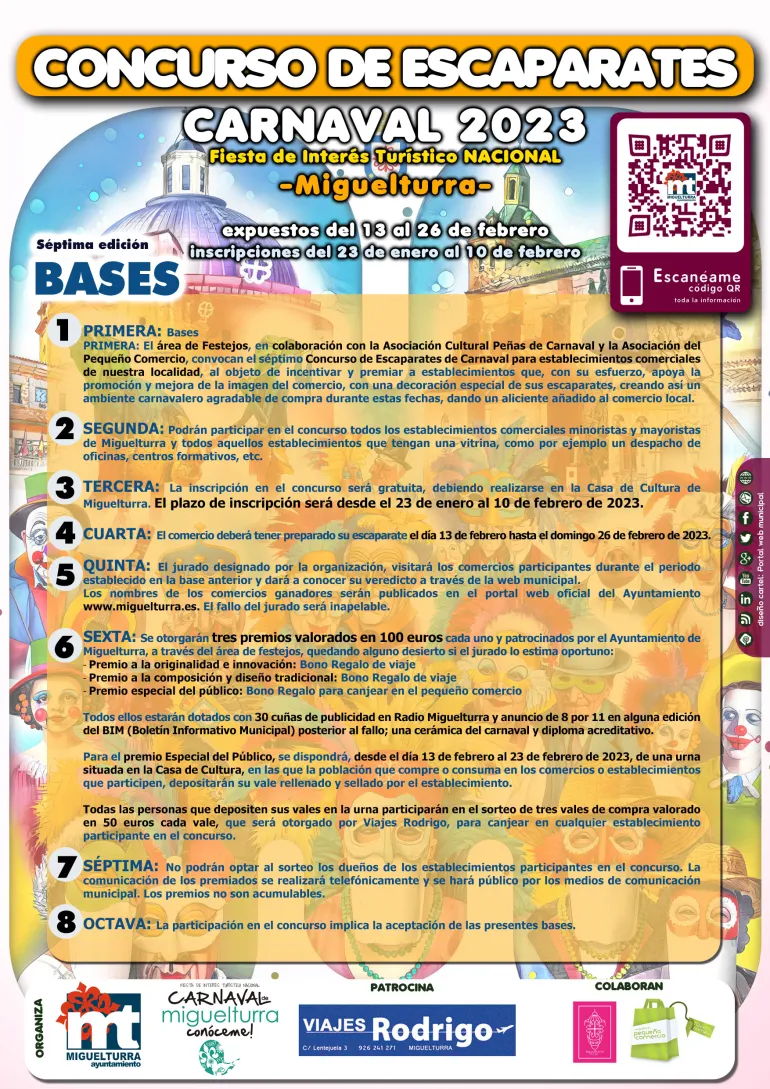 Bases del Concurso de Escaparates Carnaval Miguelturra 2023