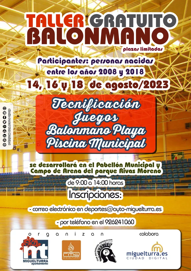 cartel taller balonmano verano 2023