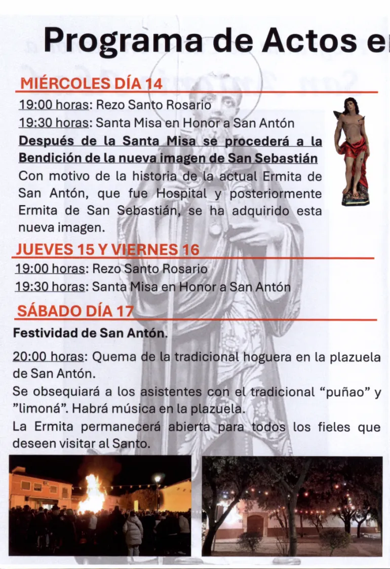 Programa San Antón hoja 1, Miguelturra 2026