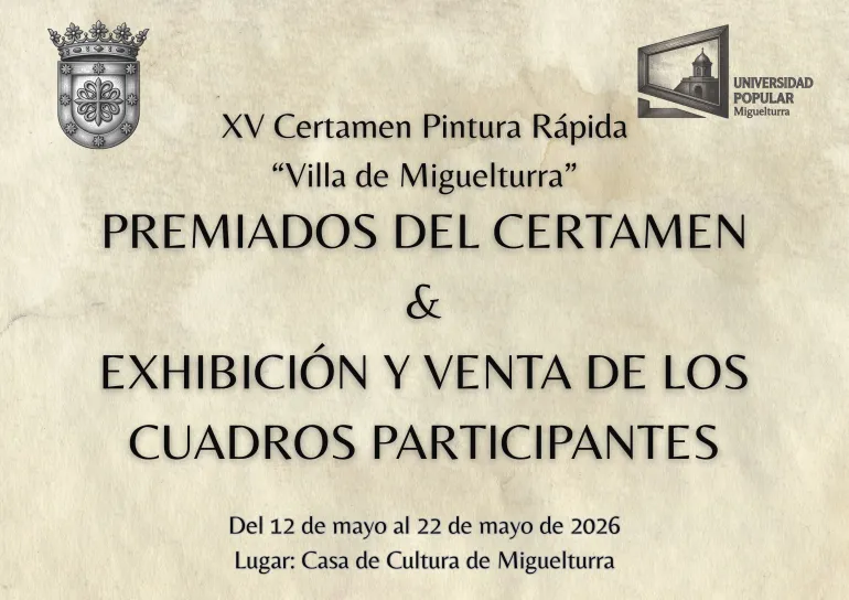 Cartel exposición cuadros Pintura Rápida, Miguelturra mayo 2026