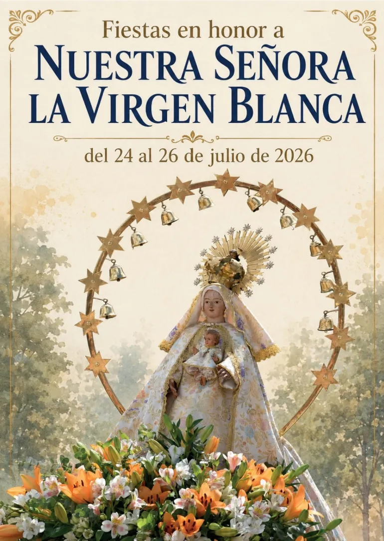 Cartel Programa Fiestas Virgen Blanca Peralvillo, Miguelturra julio 2026