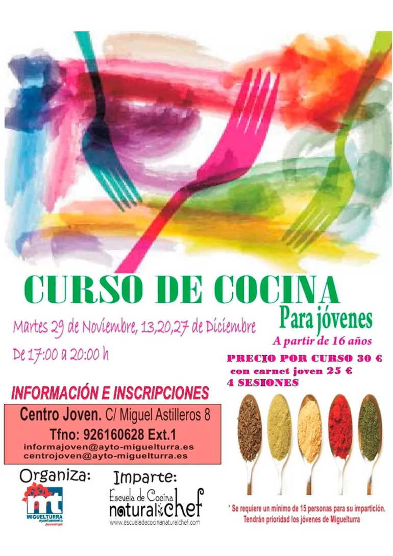 curso imagen del cartel de cocina, noviembre 2016