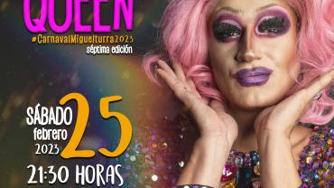 Cartel Concurso Drag Queen Carnaval 2023, diseño portal web con imágenes de Freepik