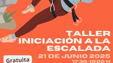 Cartel taller iniciación a la Escalada, verano Juventud Miguelturra 2025