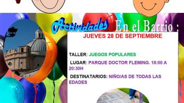 evento imagen cartel Actividades en el Barrio, 28 de septiembre 2017
