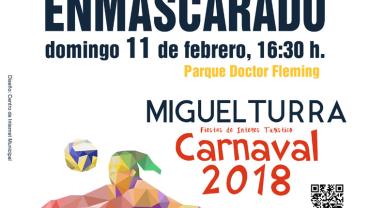 evento imagen del cartel del concurso voleibol enmascarado Carnaval 2018, diseño Centro de Internet