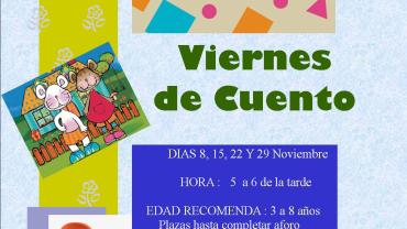 evento imagen cartel viernes de cuento, noviembre 2019 Miguelturra