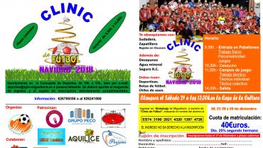 evento imagen folleto Clinic Navidad de fútbol 2018 Miguelturra