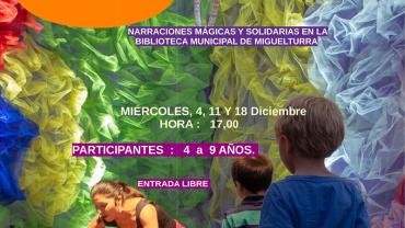 evento imagen del cartel anunciador de los talleres de cuentacuentos en Miguelturra, diciembre 2019