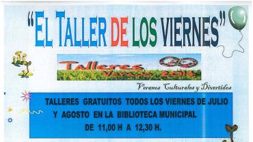 imagen cartel talleres de los viernes, verano 2014