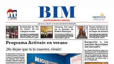 imagen portada del BIM del mes de julio de 2013