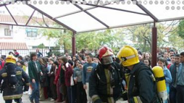 Simulacro de incendio en el IES Campo de Calatrava
