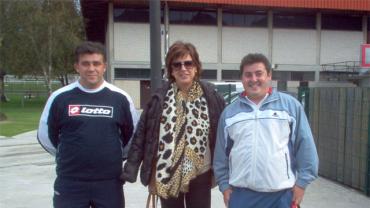 componentes de la Peña bilbaína con Ana Urquijo