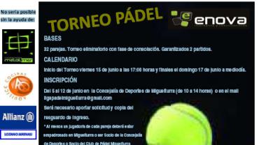 imagen cartel torneo padel enova miguelturra 2012