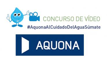imagen del anagrama de Aquona y del concurso nacional de vídeo escolar 2018