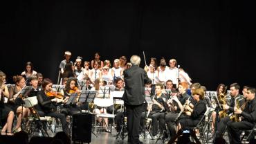 imagen de la Banda Sinfónica de la Escuela de Música de Miguelturra, junio 2016