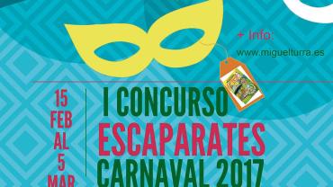 imagen del cartel del concurso de Escaparates Carnaval 2017