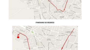 imagen del croquis elaborado por la Policía Local de Miguelturra para la Media Maratón Rural 2019