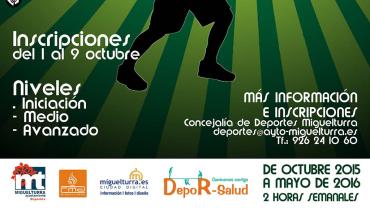 imagen del cartel que publicita la escuela de tenis de adultos de Miguelturra, octubre 2015