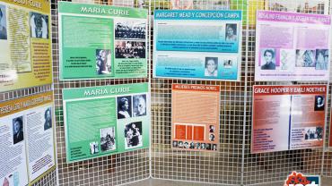 imagen de la exposición Mujeres Científicas ubicada en la Casa de la Cultura, marzo 2018