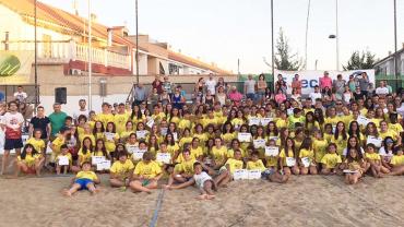 imagen de participantes y organización del Clínic Vóley Playa 2017, imagen ADV Miguelturra