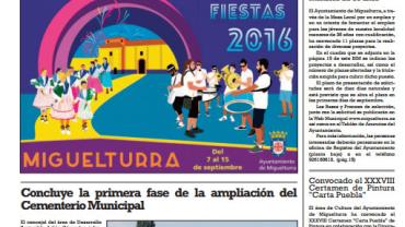 imagen de la portada del Boletín Informativo Municipal de septiembre de 2016 Miguelturra