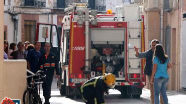 imagen de simulacro de incendio en Miguelturra