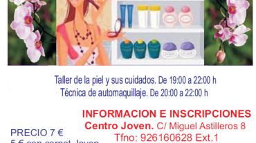 imagen del cartel de los talleres de estética del Área de Juventud, junio y julio 2015