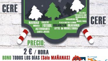 imagen del cartel de los talleres de ocio y tiempo libre en el CERE, Navidad 2015