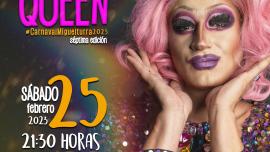 Cartel Concurso Drag Queen Carnaval 2023, diseño portal web con imágenes de Freepik
