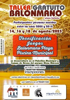 cartel taller balonmano verano 2023