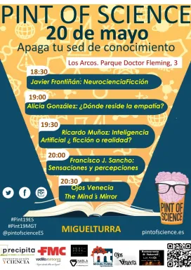 evento imagen del cartel del Pint of Science en Miguelturra el 20 de mayo de 2019